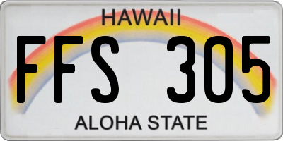 HI license plate FFS305
