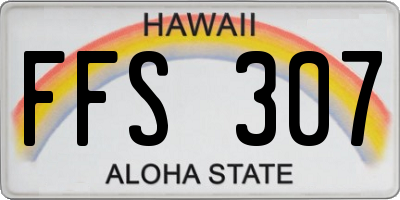 HI license plate FFS307