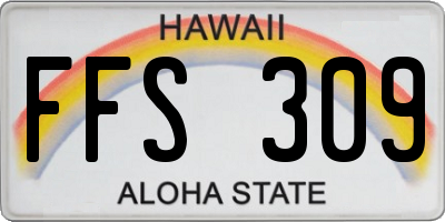 HI license plate FFS309