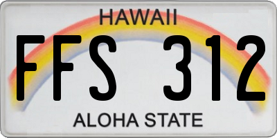 HI license plate FFS312