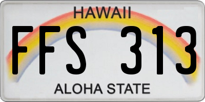 HI license plate FFS313