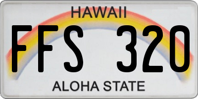 HI license plate FFS320