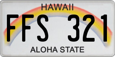 HI license plate FFS321