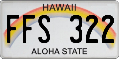 HI license plate FFS322