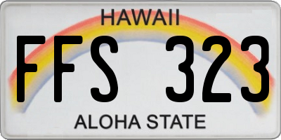 HI license plate FFS323