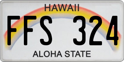 HI license plate FFS324
