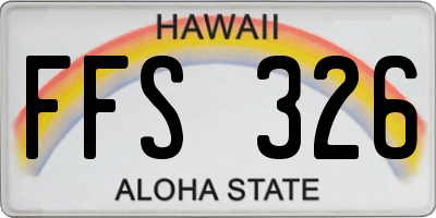 HI license plate FFS326