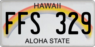 HI license plate FFS329