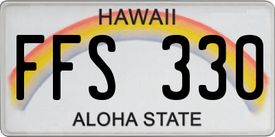 HI license plate FFS330