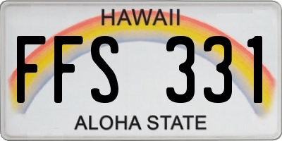 HI license plate FFS331