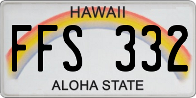 HI license plate FFS332