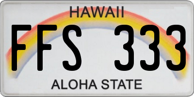 HI license plate FFS333