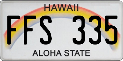 HI license plate FFS335