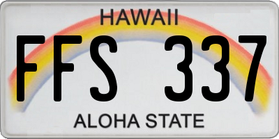 HI license plate FFS337