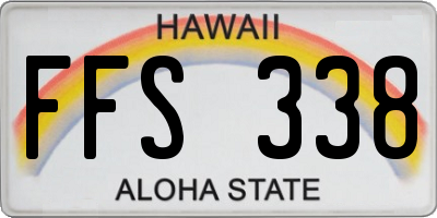 HI license plate FFS338