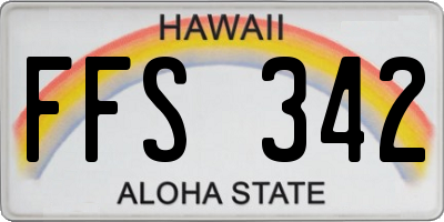HI license plate FFS342