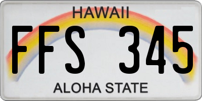 HI license plate FFS345