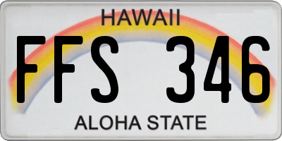HI license plate FFS346