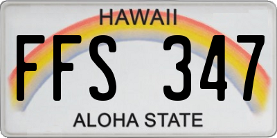 HI license plate FFS347