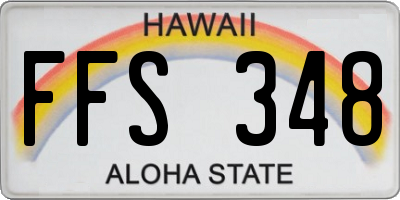 HI license plate FFS348