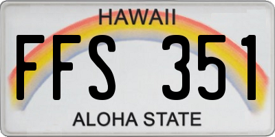 HI license plate FFS351
