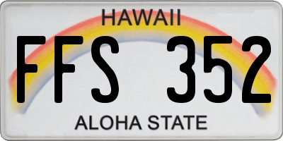 HI license plate FFS352