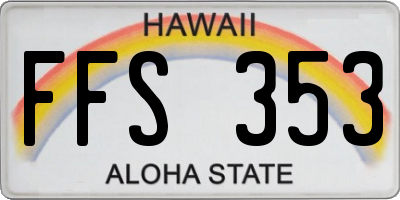 HI license plate FFS353