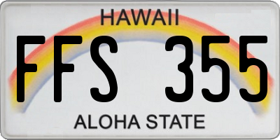 HI license plate FFS355
