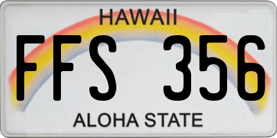 HI license plate FFS356