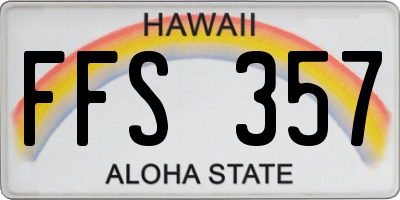 HI license plate FFS357