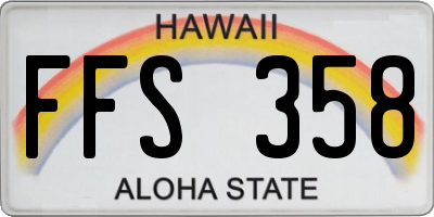 HI license plate FFS358