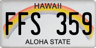 HI license plate FFS359