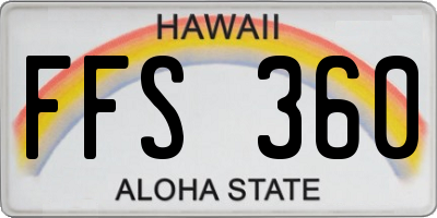 HI license plate FFS360