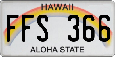 HI license plate FFS366