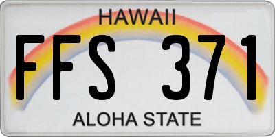 HI license plate FFS371