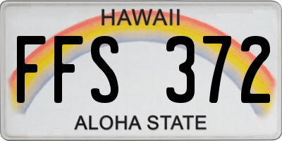 HI license plate FFS372