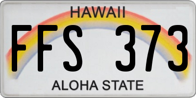 HI license plate FFS373