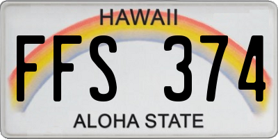 HI license plate FFS374