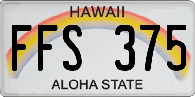 HI license plate FFS375