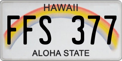 HI license plate FFS377