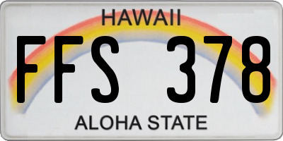 HI license plate FFS378