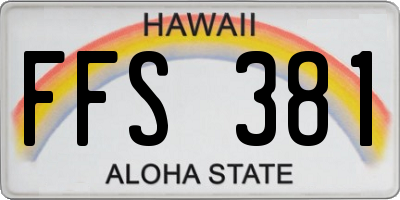 HI license plate FFS381