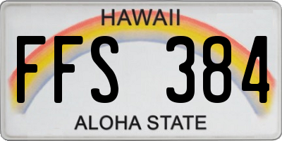 HI license plate FFS384