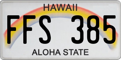 HI license plate FFS385