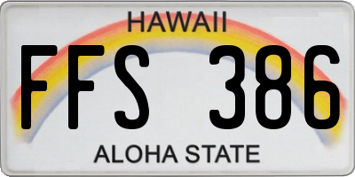 HI license plate FFS386