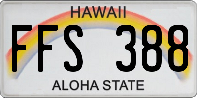 HI license plate FFS388