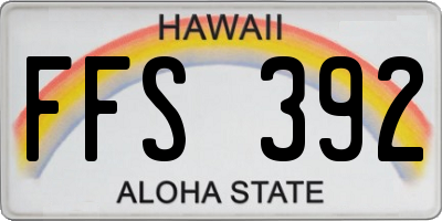 HI license plate FFS392