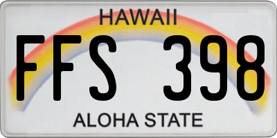 HI license plate FFS398