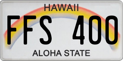 HI license plate FFS400
