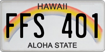 HI license plate FFS401